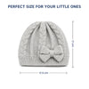 Baby Woolen Cap with Fur Lining, Cable Knit Bow Design Warm Knitted Winter Beanie for Girls & Boys (1-3 Years)