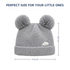 Baby Woolen Cap with Fur Lining, Zigzag Design Warm Knitted Faux Fur Pom Pom Winter Beanie for Boys & Girls (1-3 Years)