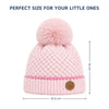 Baby Woolen Cap with Fur Lining, Textured Knit Design Warm Knitted Pom Pom Winter Beanie for Boys & Girls (1-3 Years)