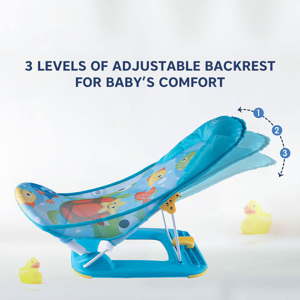 Side view of infant bath support with anti-slip base