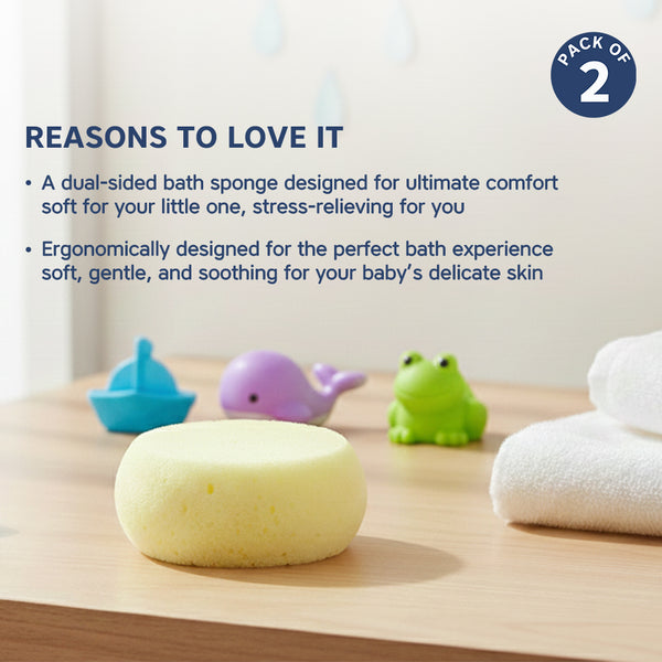 Soft & Gentle Baby Bath Sponge - Pack of 2