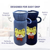 Soft Denim Baby Feeding Bottle Cover with Easy to Hold Strap - hopop.in