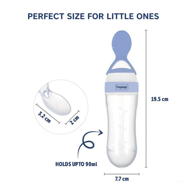 Baby squeeze spoon feeder for purees and semi-solids