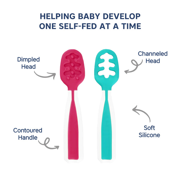 Hopop First Stage Baby Feeding Spoon - Soft, Safe & Easy to Hold