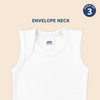 Baby Envelope Neck Sleeveless Vest – Pack of 3 (Soft & Breathable Cotton)