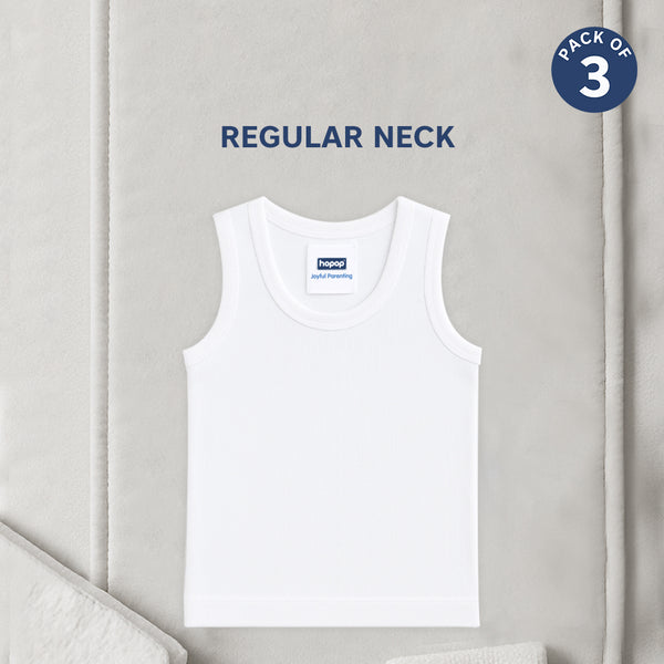 "Infant cotton vest set – 3 pack round neck sleeveless baby vests"