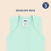 Hopop Baby Envelope Neck Sleeveless Cotton Vest Pack of 3 - Multicolor