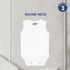 "Infant cotton romper set – 3 pack round neck sleeveless baby rompers"