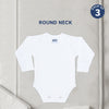 "Infant cotton romper set – 3 pack round neck full sleeve baby rompers"