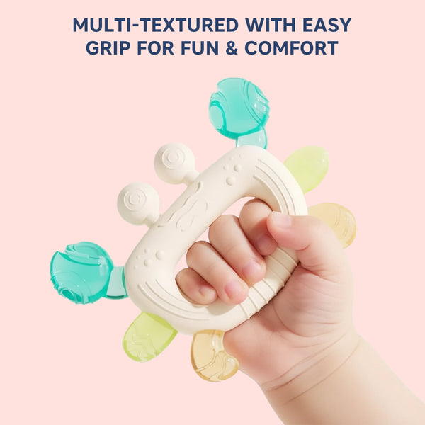 Silicone Baby Teether | Sensory Chew Toy for Gum Relief | Pack of 1- Assorted