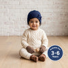 Baby Woolen Cap with Fur Lining, Bow Design Warm Knitted Winter Beanie for Boys & Girls (3-6 Years)