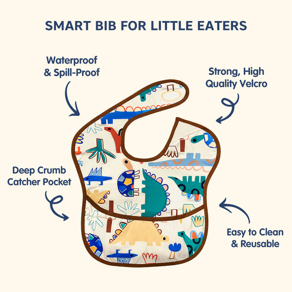 Easy-Clean Waterproof Crumb Catcher Baby Bib