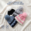 Baby Woolen Cap with Fur Lining, Zigzag Design Warm Knitted Faux Fur Pom Pom Winter Beanie for Boys & Girls (2-4 Years)