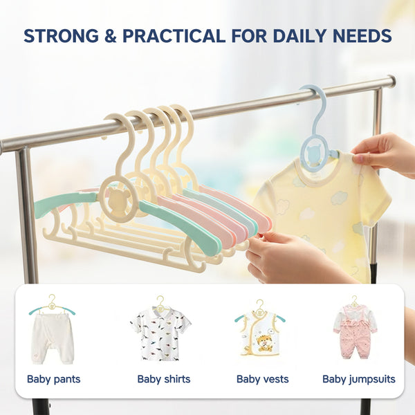 Hopop Adjustable Anti-Slip Hangers for Baby & Kids Clothes – Pack of 6