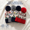 Baby Woolen Cap with Fur Lining, Truck Design Warm Knitted Faux Fur Pom Pom Winter Beanie for Boys & Girls (3-6 Years)