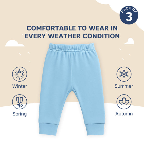 Comfortable cotton pajama pants for infants – pack of 3