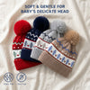 Baby Woolen Cap with Fur Lining, Christmas Tree Design Warm Knitted Pom Pom Winter Beanie for Boys & Girls (1-3 Years)