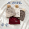 Baby Woolen Cap with Fur Lining, Embroidered Teddy Bear Design Warm Knitted Winter Beanie for Boys & Girls (2-4 Years)