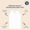 Hopop Baby Girls Sleeveless Cotton Camisole Vest Pack of 3 - White