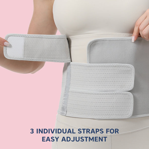 Post Delivery Belt for Women - Postpartum Belly Binder for C-Section & Normal Delivery Recovery (Waist 29"-46") - Grey