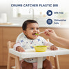 Easy-Clean Waterproof Baby Apron Bib with Crumb Catcher - Pack of 2