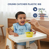 Easy-Clean Waterproof Crumb Catcher Baby Bib | Large - Pack of 2