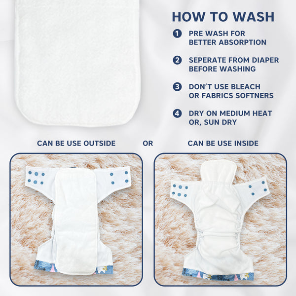 Soft and Comfortable Cloth Diapers for Babies – Pack of 2, Reusable