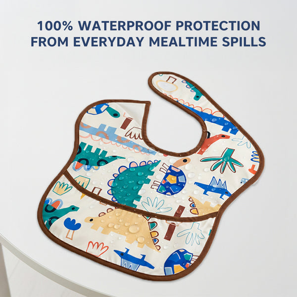 Easy-Clean Waterproof Crumb Catcher Baby Bib