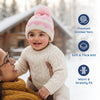 Baby Woolen Cap with Fur Lining, Zigzag Design Warm Knitted Faux Fur Pom Pom Winter Beanie for Boys & Girls (2-4 Years)