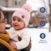 Baby Woolen Cap with Fur Lining, Textured Knit Design Warm Knitted Pom Pom Winter Beanie for Boys & Girls (1-3 Years)
