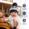 Baby Woolen Cap with Fur Lining, Reindeer Design Warm Knitted Pom Pom Winter Beanie for Boys & Girls (2-4 Years)