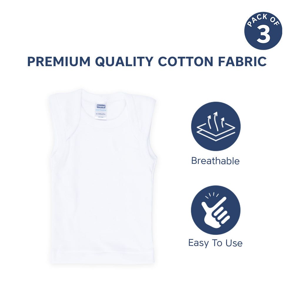 Buy Baby Envelope Neck Sleeveless Vest Pack of 3 Hopop.in