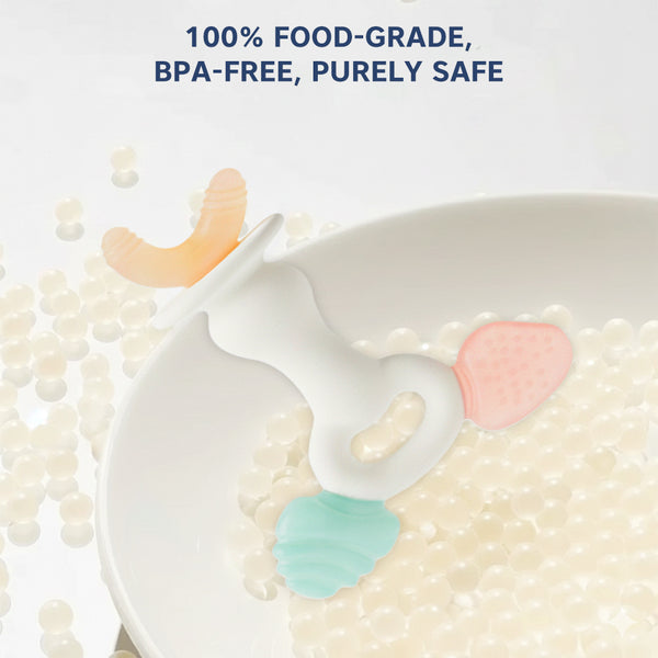 Silicone Baby Teether | Sensory Chew Toy for Gum Relief | Pack of 1- Assorted