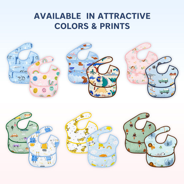 Easy-Clean Waterproof Crumb Catcher Baby Bib