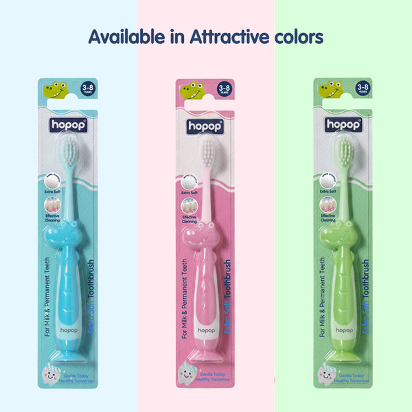 Kids Toothbrush for 3–8 Years | Extra Soft Bristles | Crocodile Design