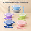Silicone Bowl & Spoon with Suction Base & Snap-On Lid