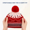 Baby Woolen Cap with Fur Lining, Diamond Design Warm Knitted Pom Pom Winter Beanie for Boys & Girls(2-4 Years)