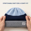 Baby Woolen Cap with Fur Lining, Colour Block Design Warm Knitted Winter Beanie for Boys & Girls (2-4 Years)