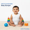 Hopop Baby Cotton Round Neck Sleeveless Romper Pack of 3 - White