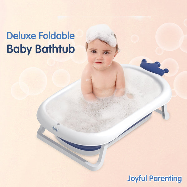 Hopop Deluxe Foldable Baby Bath Tub with Non-Slip Base & Soft Edges