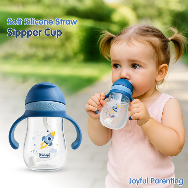 Hopop Soft Silicone Straw Sipper Cup - 240ml