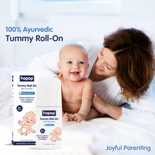 Hopop Tummy Roll On for Baby Colic Relief, Constipation & Indigestion - 40ml