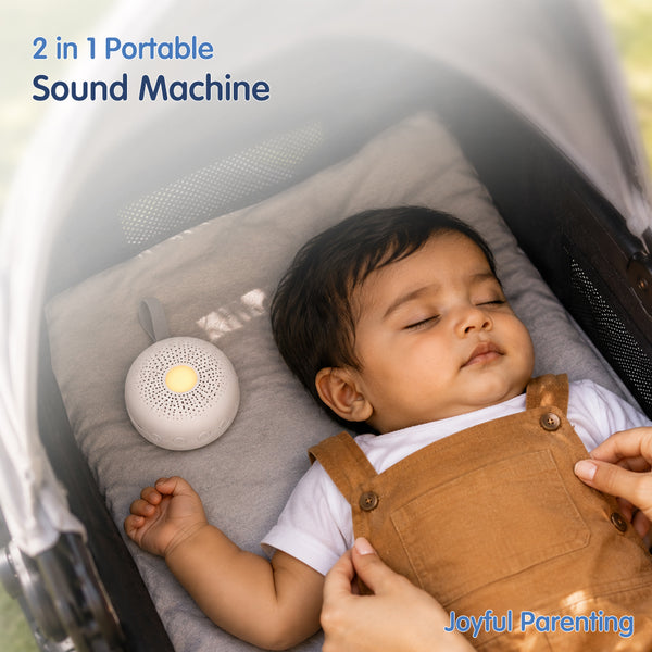 2 in 1 Portable Baby Sleep Sound Machine with Soothing Night Light