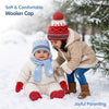 Baby Woolen Cap with Fur Lining, Diamond Design Warm Knitted Pom Pom Winter Beanie for Boys & Girls(2-4 Years)