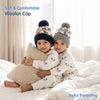 Baby Woolen Cap with Fur Lining, Truck Design Warm Knitted Faux Fur Pom Pom Winter Beanie for Boys & Girls (3-6 Years)