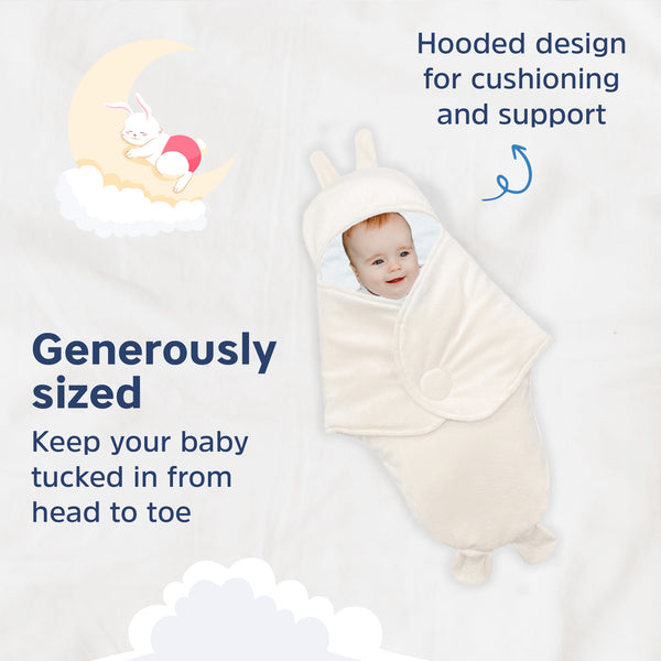 Hopop Baby Soft Fleece Hooded Wrapper Blanket
