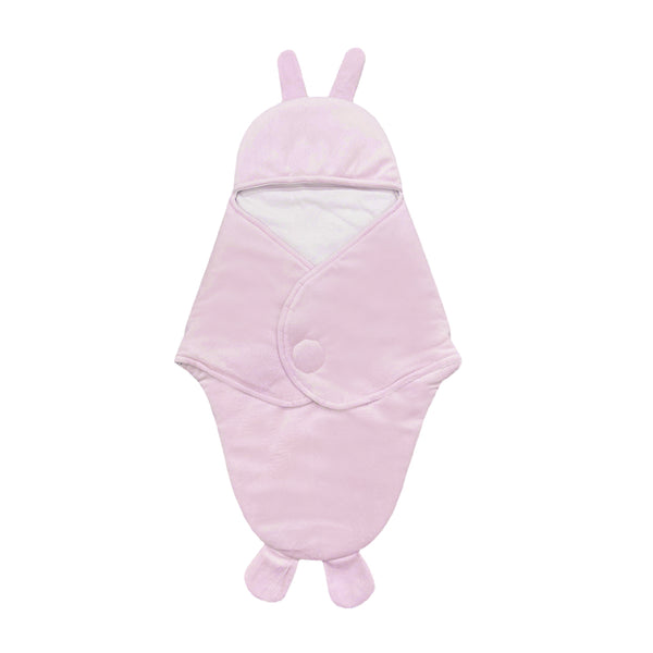 Hopop Baby Soft Fleece Hooded Wrapper Blanket - Pink