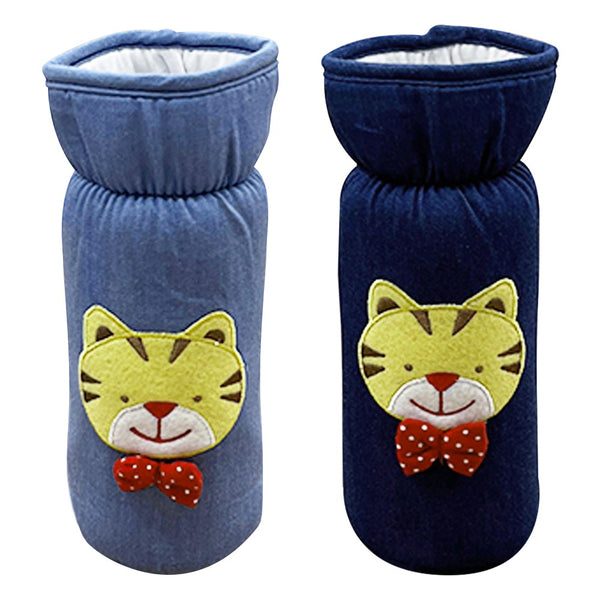 Soft Denim Baby Feeding Bottle Cover with Easy to Hold Strap - hopop.in