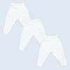 Baby Cotton Pajama Pants - Pack of 3 | White - hopop.in
