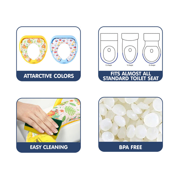 Easy-clean cushioned potty training seat